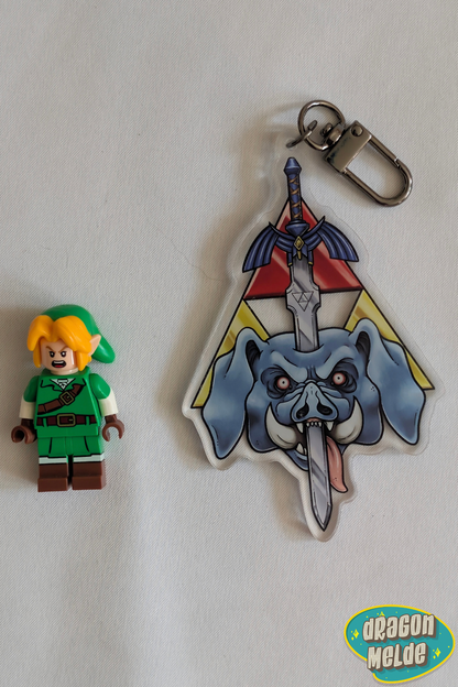 Evil Pig Boss Acrylic Keychain