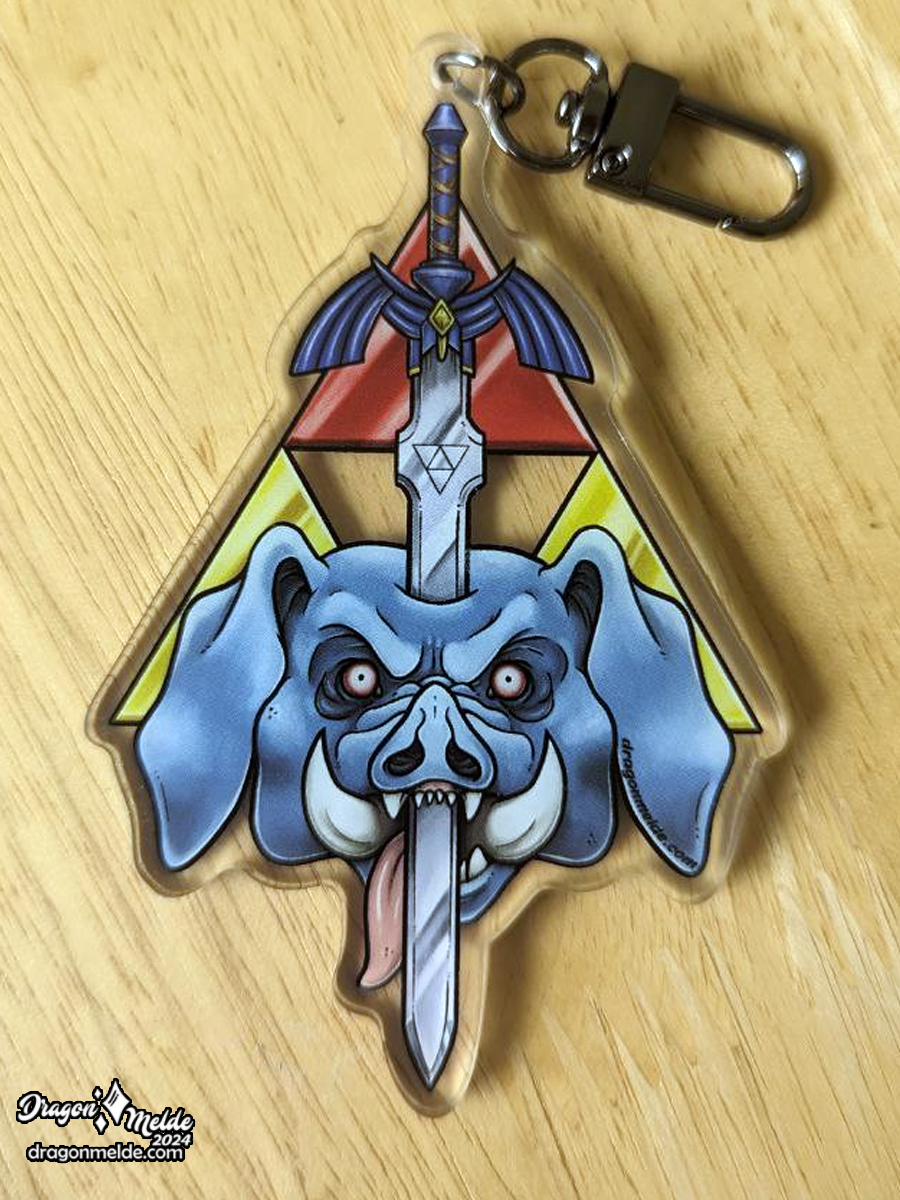 Evil Pig Boss Acrylic Keychain
