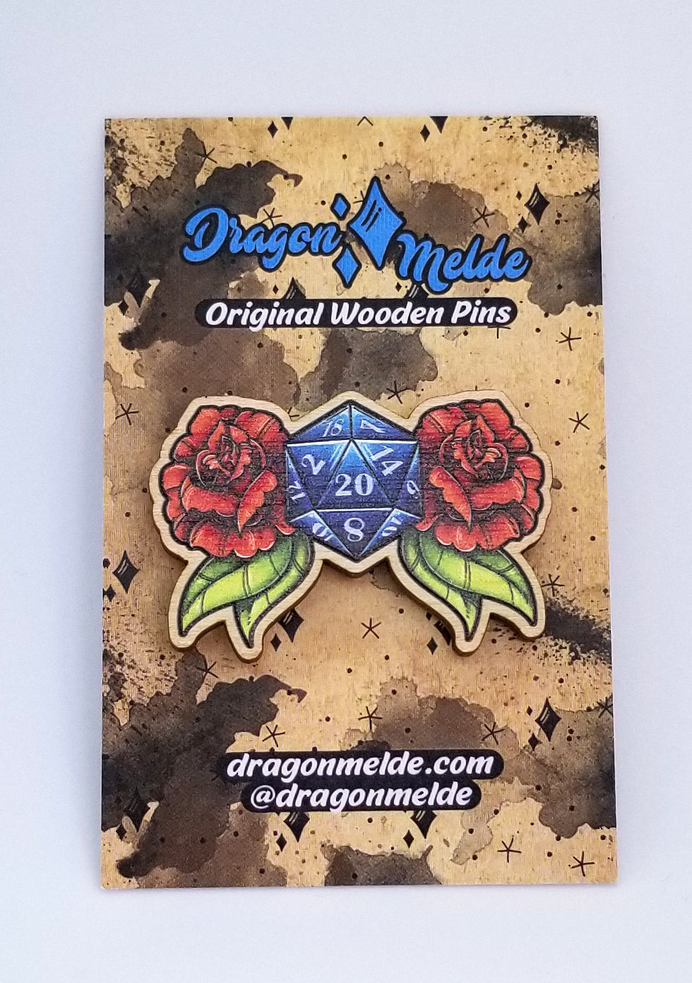 d20 Wooden Pin