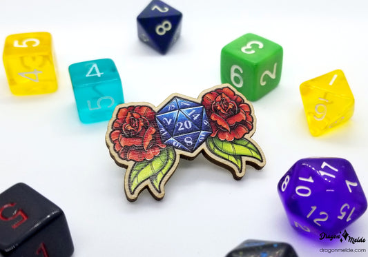 d20 Wooden Pin